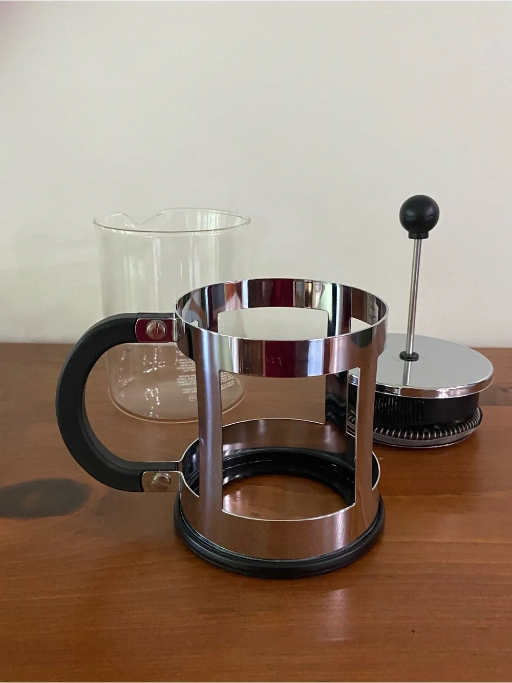 Bodum French Press Coffee Maker 2 Cup Glass Stainless Steel Black Chrome Coffee